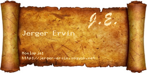 Jerger Ervin névjegykártya
